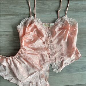 Victoria's Secret Pink Lace Chemise Set